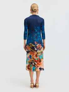 Painted Floral Pleated Dress