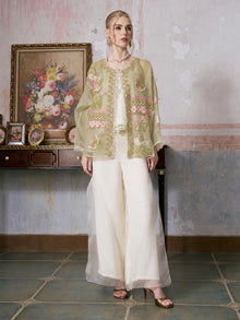 Floral Embroidered Mulberry Silk Jacket