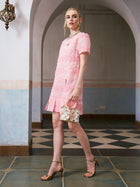 Pearl-Embellished Embroidered Dress