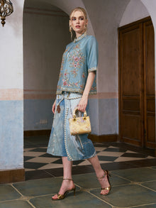 Beaded Floral Embroidered Silk Jacket