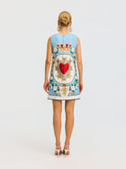 3D Floral Embellished Jacquard Dress