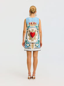 3D Floral Embellished Jacquard Dress
