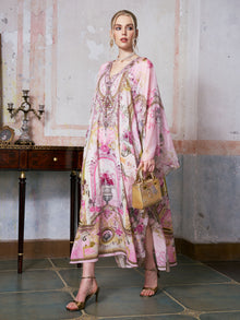 Placement Print Mulberry Silk Dress