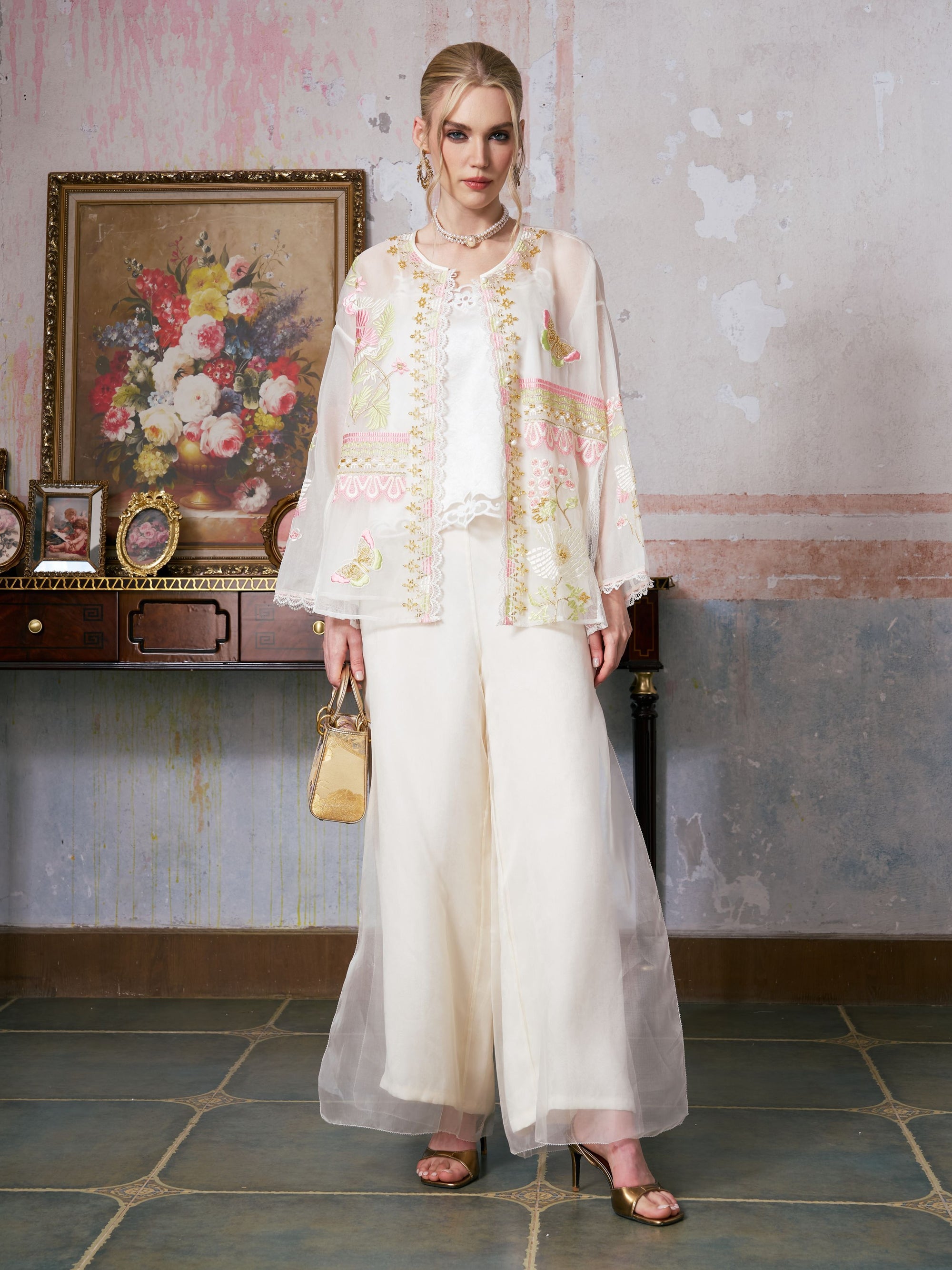 Double-Layer Silk Wide-Leg Pants