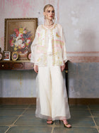 Floral Embroidered Mulberry Silk Jacket