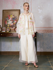 Floral Embroidered Mulberry Silk Jacket