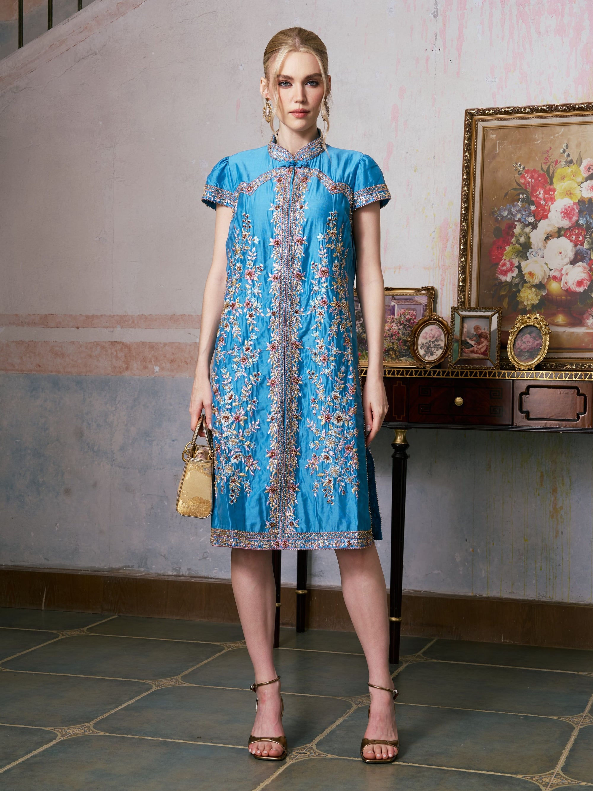 Ornate Floral Embroidered Dress