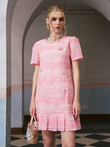 Pearl-Embellished Embroidered Dress
