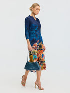 Painted Floral Pleated Dress