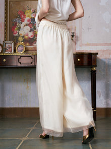 Double-Layer Silk Wide-Leg Pants