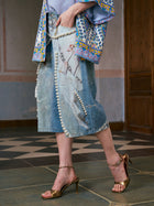 Baroque Pearl-Embellished Denim Shorts
