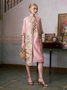 Rose Embroidered Tencel Dress Set