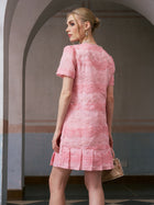 Pearl-Embellished Embroidered Dress