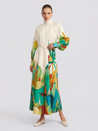 Landscape Art Print Cotton Shirtdress - Social Queen