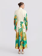 Landscape Art Print Cotton Shirtdress - Social Queen