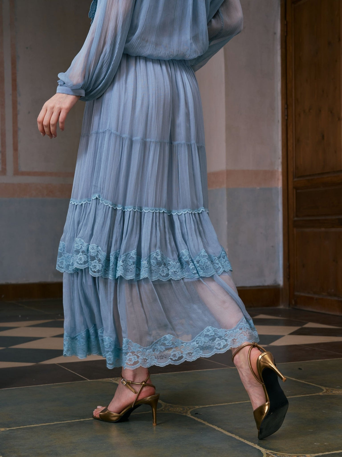 Layered Lace Trim Skirt - Social Queen
