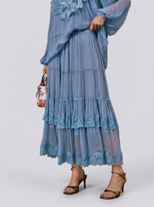 Layered Lace Trim Skirt - Social Queen