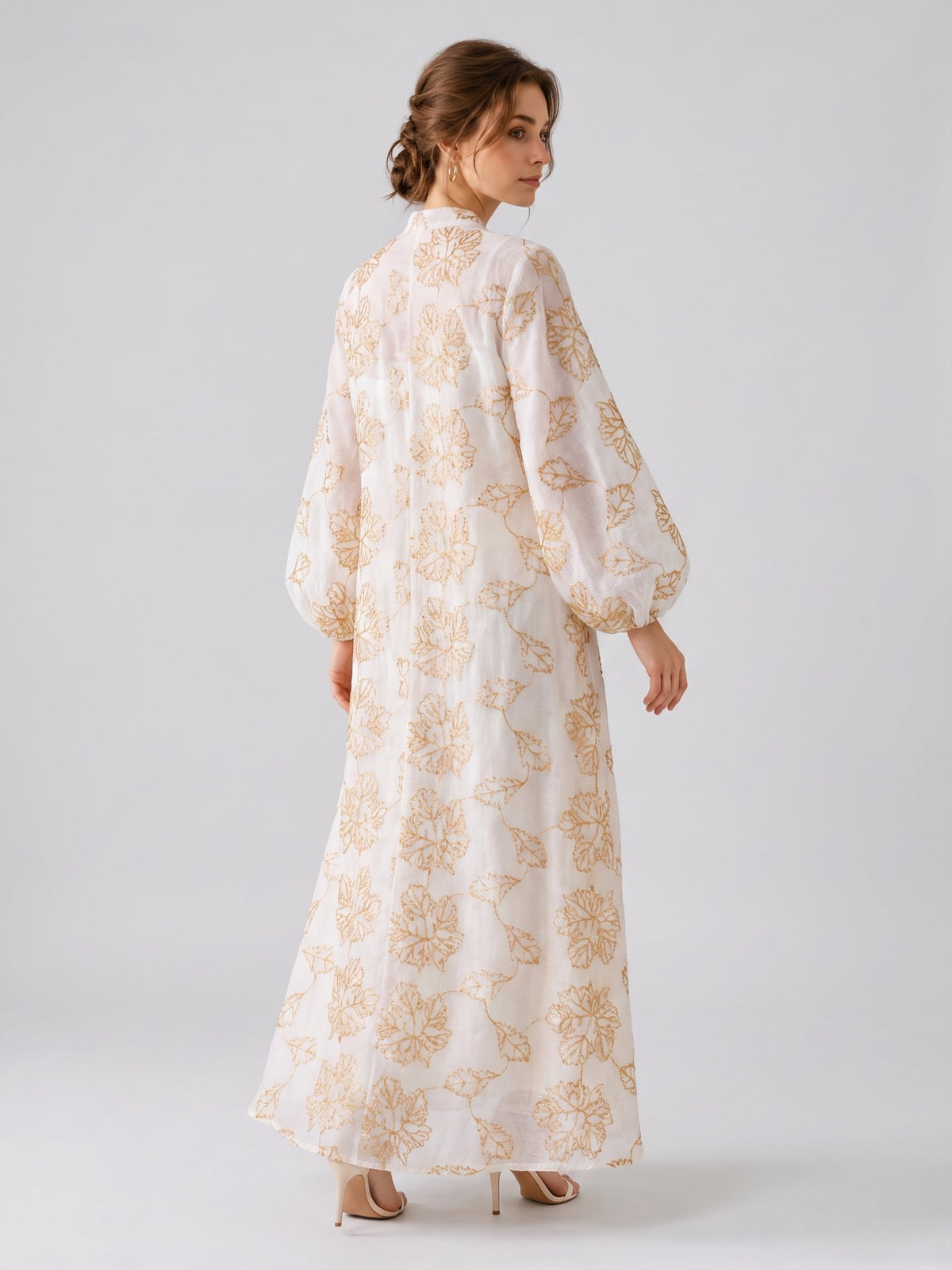 Leaf Embroidered Beaded Dress - Social Queen