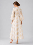 Leaf Embroidered Beaded Dress - Social Queen