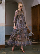 Leopard Paisley Print Silk Dress - Social Queen