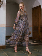 Leopard Paisley Print Silk Dress - Social Queen