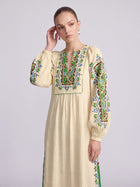 Majolica Print Ramie Dress (Slip Dress Included) - Social Queen