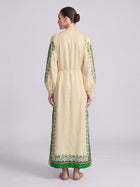 Majolica Print Ramie Dress (Slip Dress Included) - Social Queen