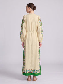 Majolica Print Ramie Dress (Slip Dress Included) - Social Queen