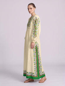 Majolica Print Ramie Dress (Slip Dress Included) - Social Queen