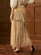 Mixed Print Asymmetrical Ruffle Skirt - Social Queen