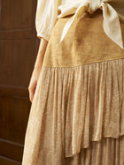 Mixed Print Asymmetrical Ruffle Skirt - Social Queen