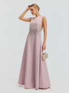 Ombre Beaded A-Line Gown - Social Queen