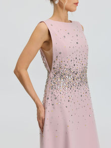 Ombre Beaded A-Line Gown - Social Queen