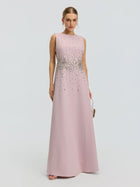 Ombre Beaded A-Line Gown - Social Queen