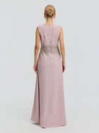 Ombre Beaded A-Line Gown - Social Queen