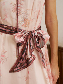 Ombre Floral Tie - Neck Dress - Social Queen