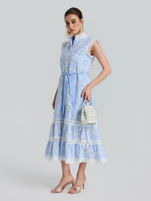 Openwork Embroidered Lace-Trim Dress - Social Queen