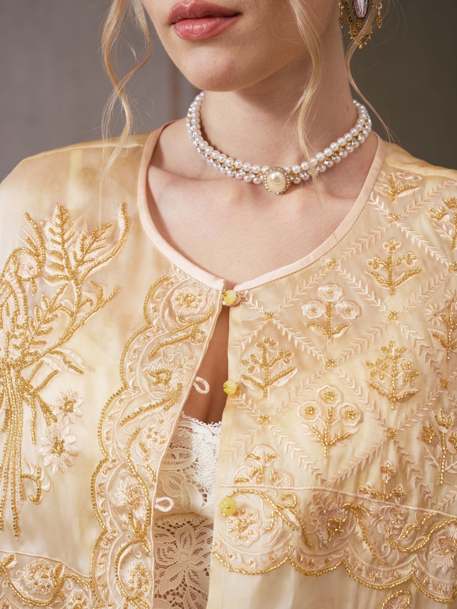 Ornate Bird Embroidered Silk Jacket - Social Queen