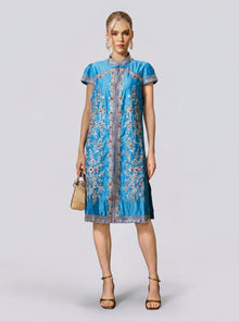 Ornate Floral Embroidered Dress - Social Queen