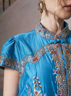 Ornate Floral Embroidered Dress - Social Queen