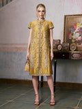 Ornate Floral Embroidered Dress - Social Queen
