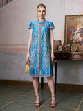 Ornate Floral Embroidered Dress - Social Queen