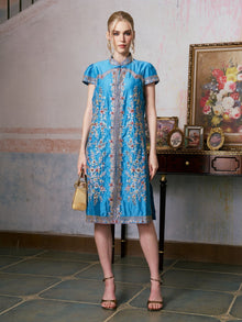 Ornate Floral Embroidered Dress - Social Queen