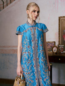 Ornate Floral Embroidered Dress - Social Queen