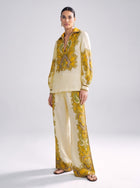 Paisley Print Linen Shirt - Social Queen