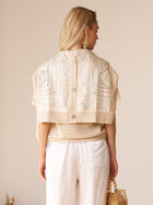 Paisley Print Panel Knit Cardigan - Social Queen