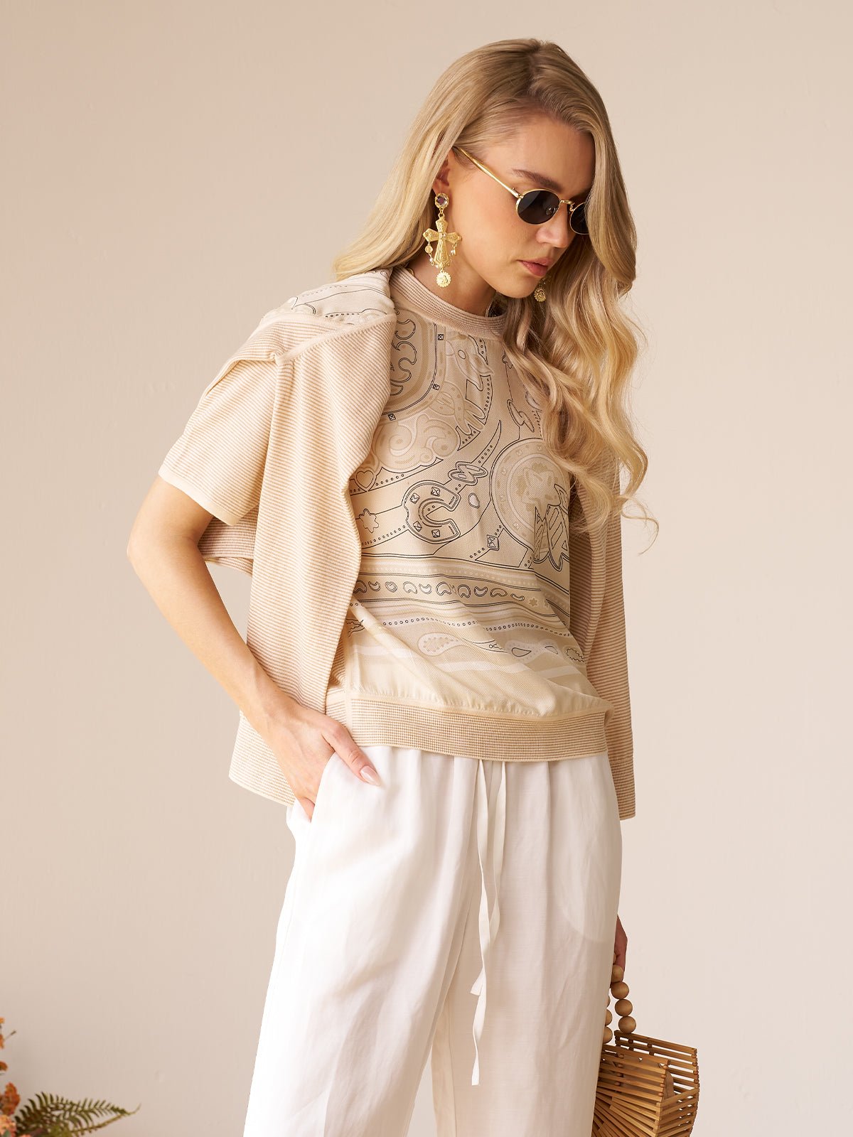 Paisley Print Patchwork Top - Social Queen