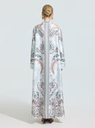 Paisley Print Satin Robe Dress - Social Queen