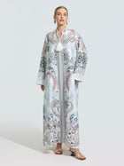 Paisley Print Satin Robe Dress - Social Queen