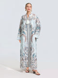 Paisley Print Satin Robe Dress - Social Queen